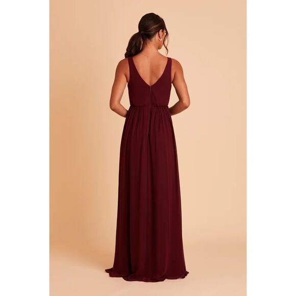 NEW Birdy Grey Laurie Empire Waist Dress in Cabernet Chiffon Size Small - Picture 3 of 9